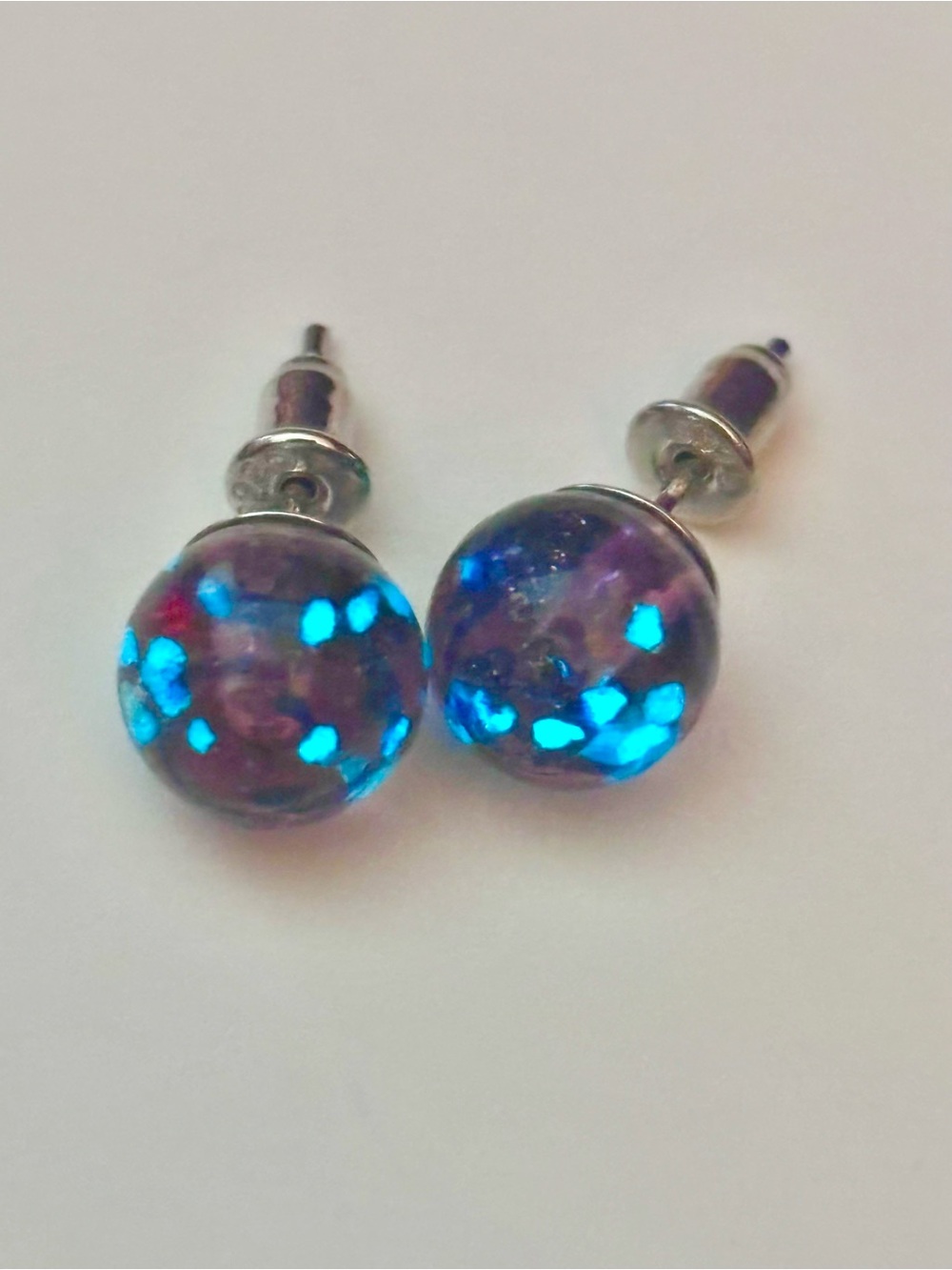 NOGU Purple Elixir firefly Glass Ball Stud Earrings